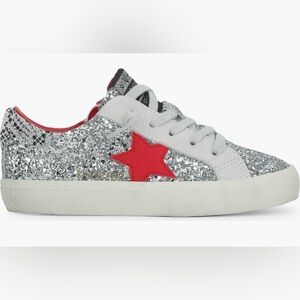 Vintage Havana Kids' Charlotte Silver/Red Multi Glitter Sneaker, Girls, 11M